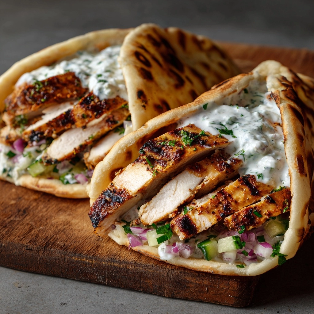 Greek Chicken Gyros with Cucumber Tzatziki Recipe - Recipe Image