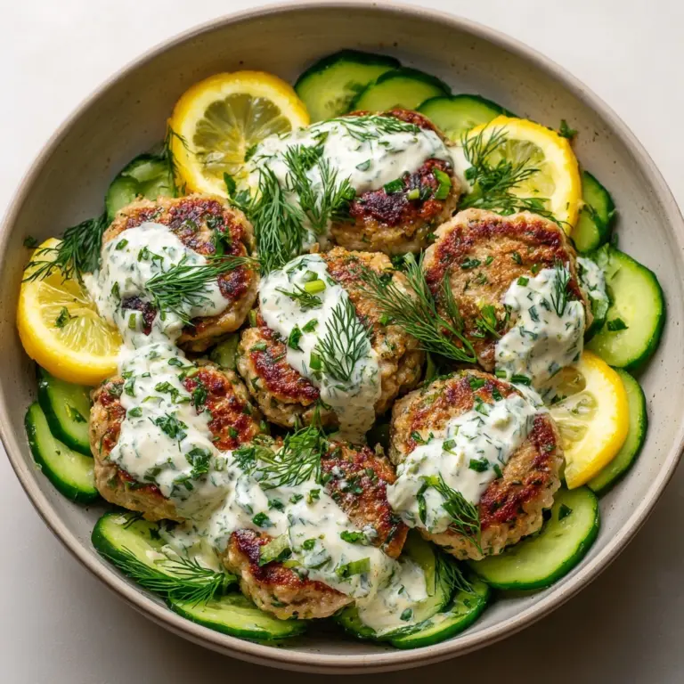 Greek Chicken Meatballs with Homemade Tzatziki Sauce Recipe