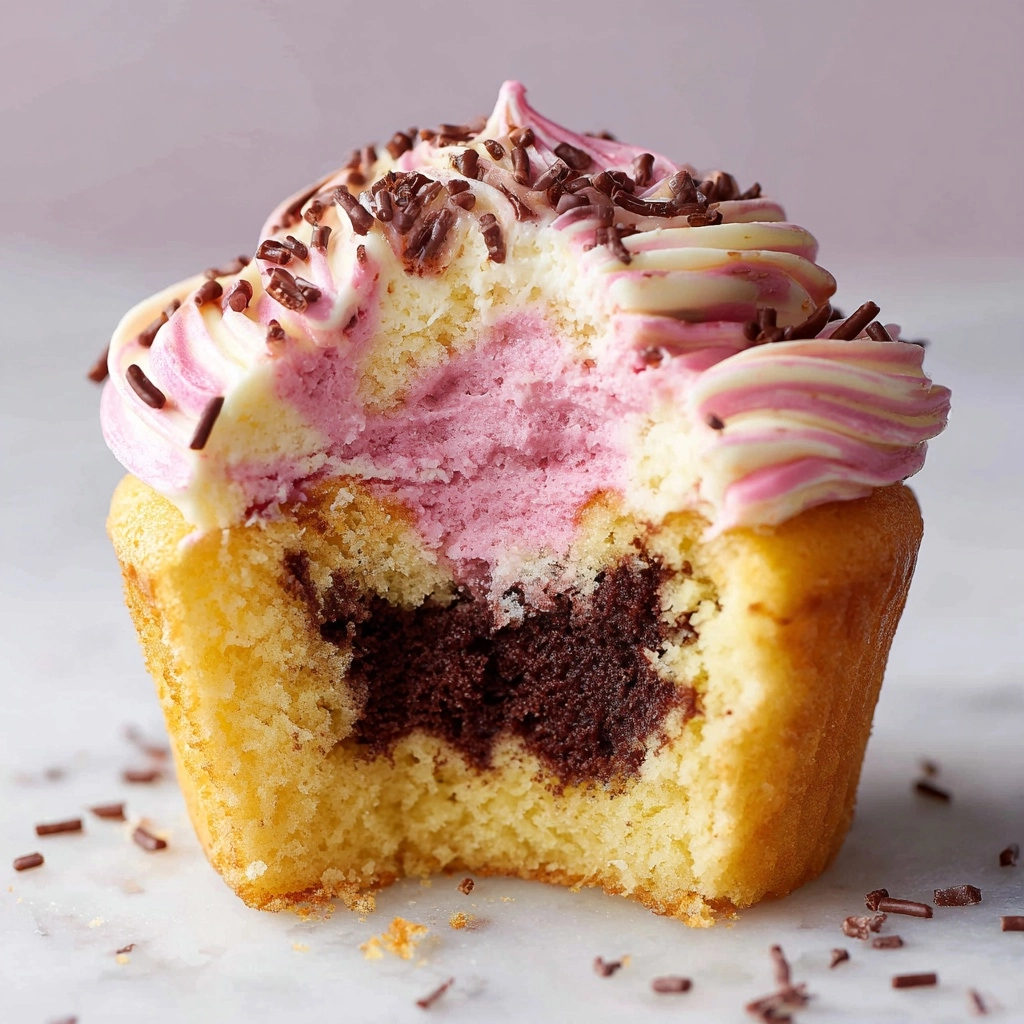 Heavenly Neapolitan Cream Cupcakes Recipe - Recipe Image