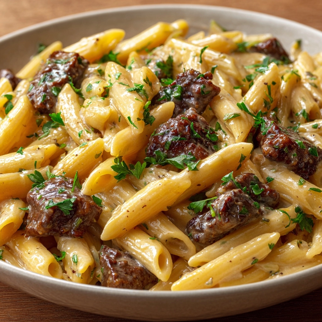 Creamy Slow Cooker Beef Pasta Recipe - Recipe Image