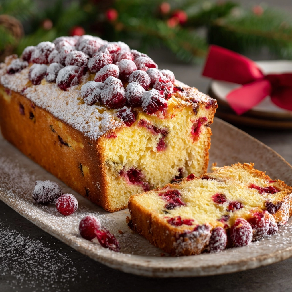 Christmas Cranberry Pound Cake Recipe - Recipe Image