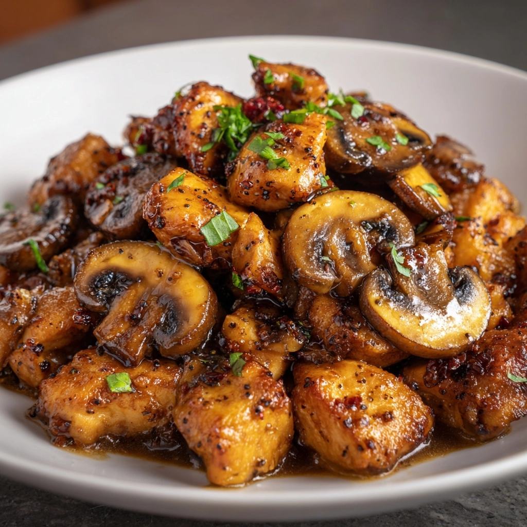 Black Pepper Chicken with Mushrooms Recipe - Recipe Image