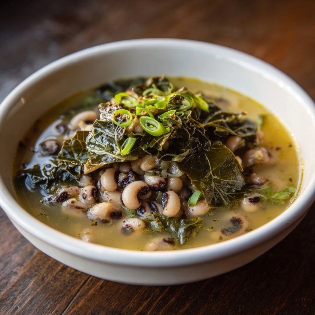 Black-Eyed Peas with Greens Recipe - Recipe Image