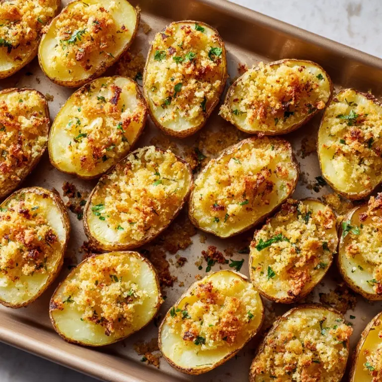 Crispy Garlic Parmesan Crusted Potatoes Recipe