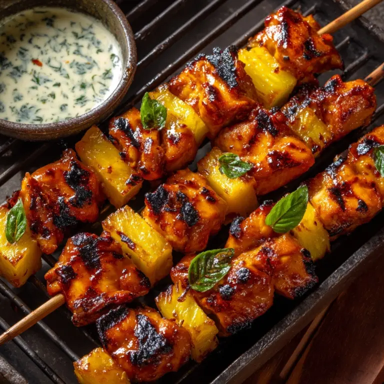 Chipotle Pineapple Bang Bang Chicken Skewers Recipe