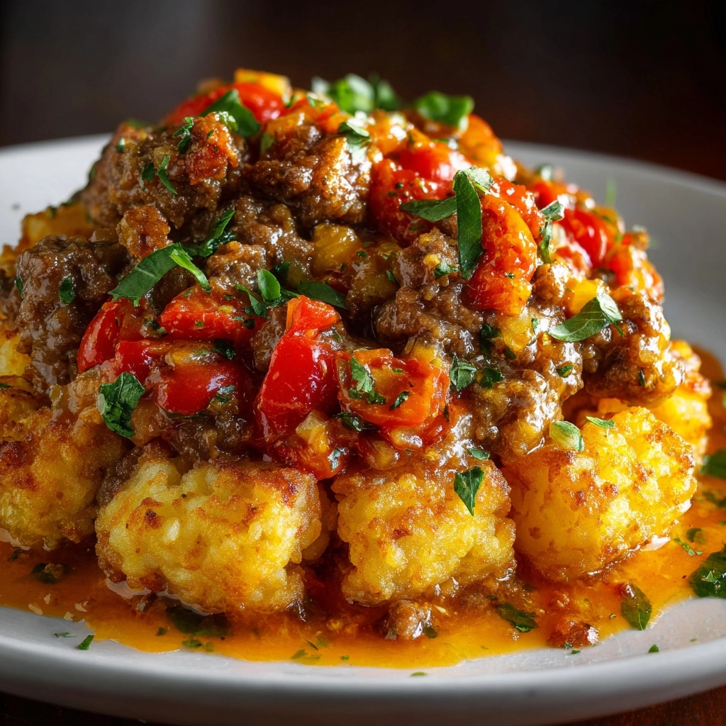 Cheesy Meatball Tater Tot Casserole Recipe - Recipe Image