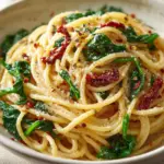 Spaghetti and Spinach with Sun-Dried Tomato Cream Sauce Recipe