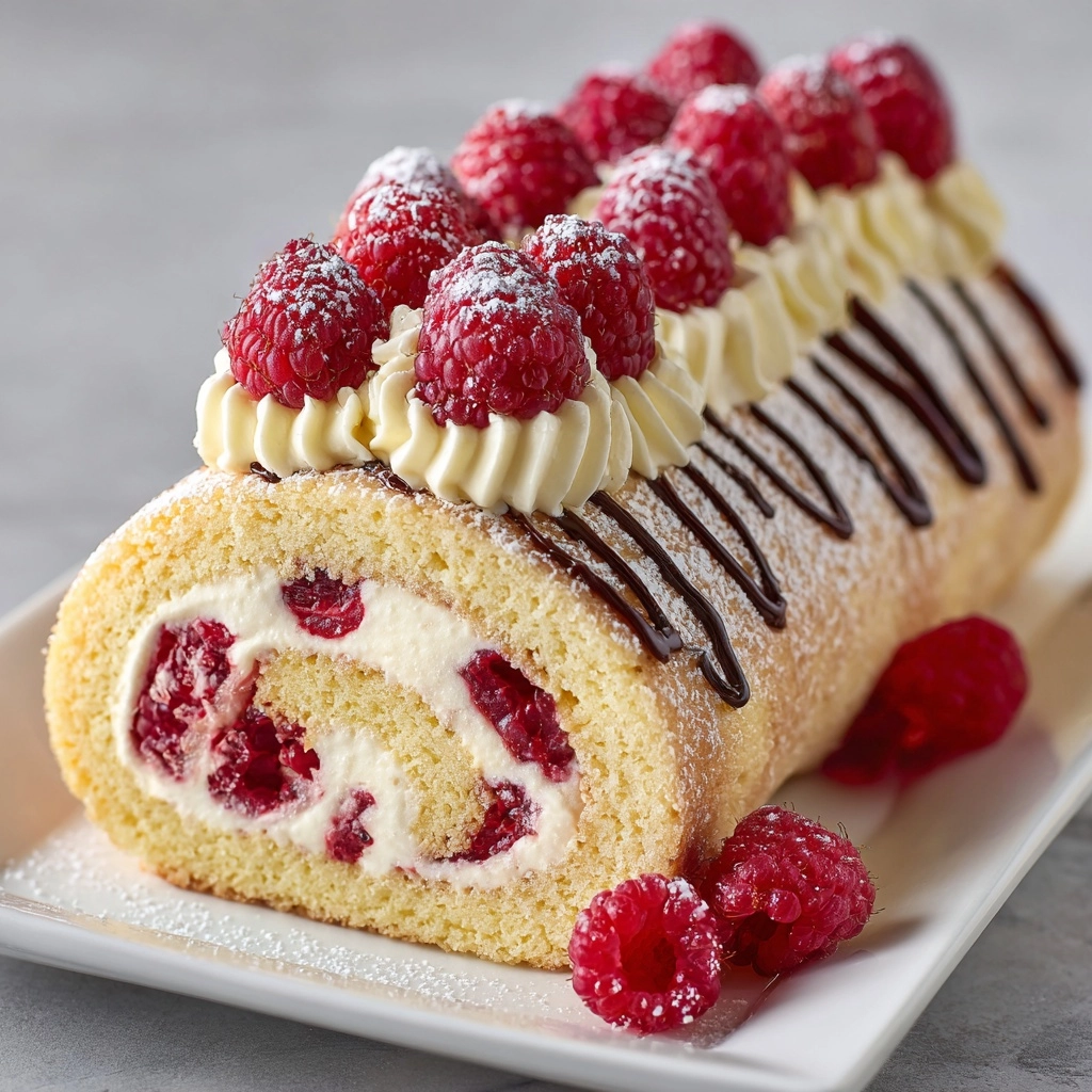 Raspberry White Chocolate Cake Roll Recipe
