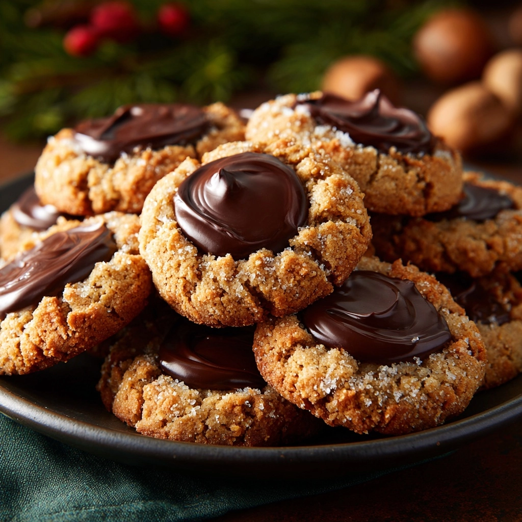 Chocolate Hazelnut Thumbprint Cookies Recipe - Recipe Image
