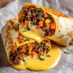 Cheesy Ground Beef Delight Wrap with Creamy Sauce Recipe
