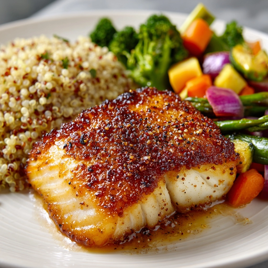 Seared Fish with Quinoa and Veggies Recipe - Recipe Image