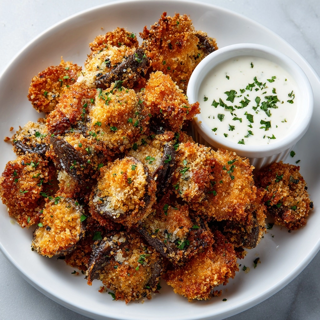 Crispy Fried Mushrooms with Cool Ranch Dip Recipe - Recipe Image