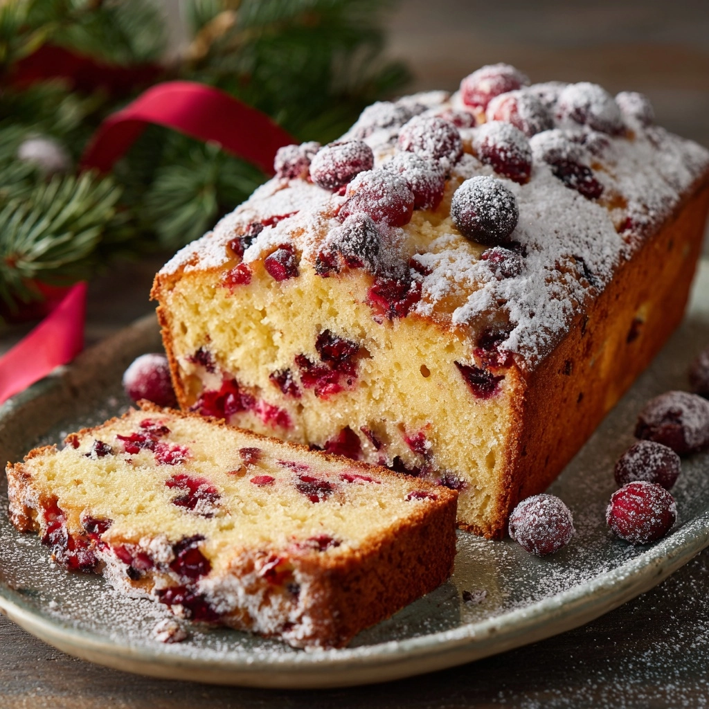 Christmas Cranberry Pound Cake Recipe - Recipe Image