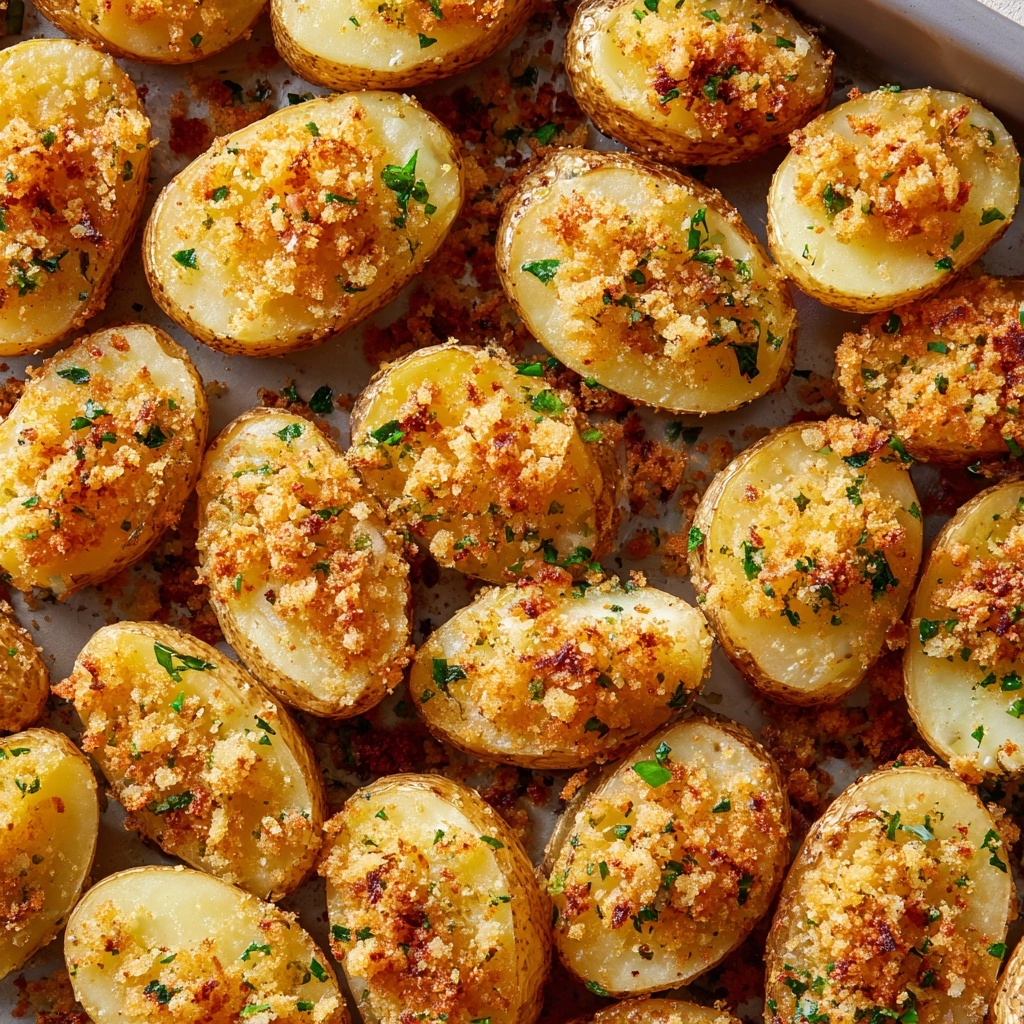 Crispy Garlic Parmesan Crusted Potatoes Recipe - Recipe Image