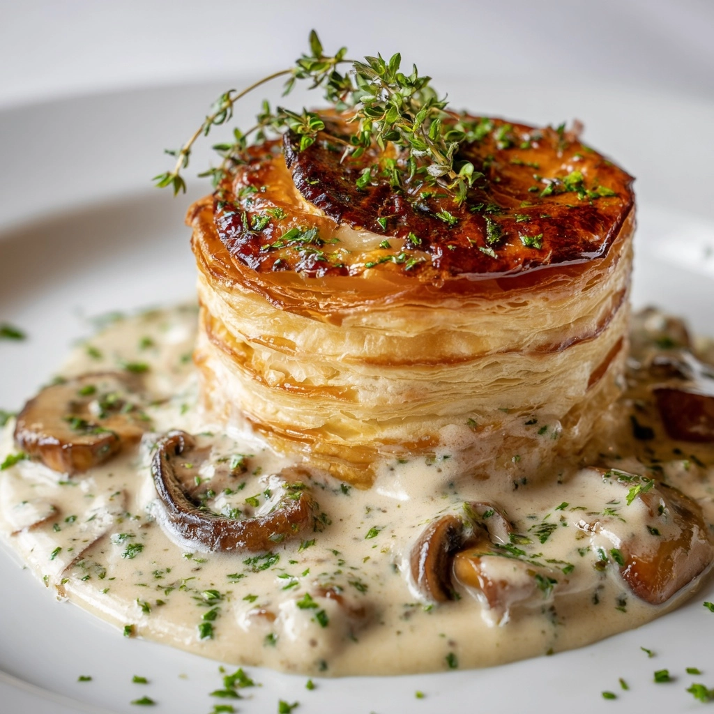 Vol-au-Vent with Creamy Mushroom Filling Recipe - Recipe Image