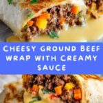 Cheesy Ground Beef Delight Wrap with Creamy Sauce Recipe