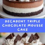 Triple Chocolate Mousse Cake Recipe