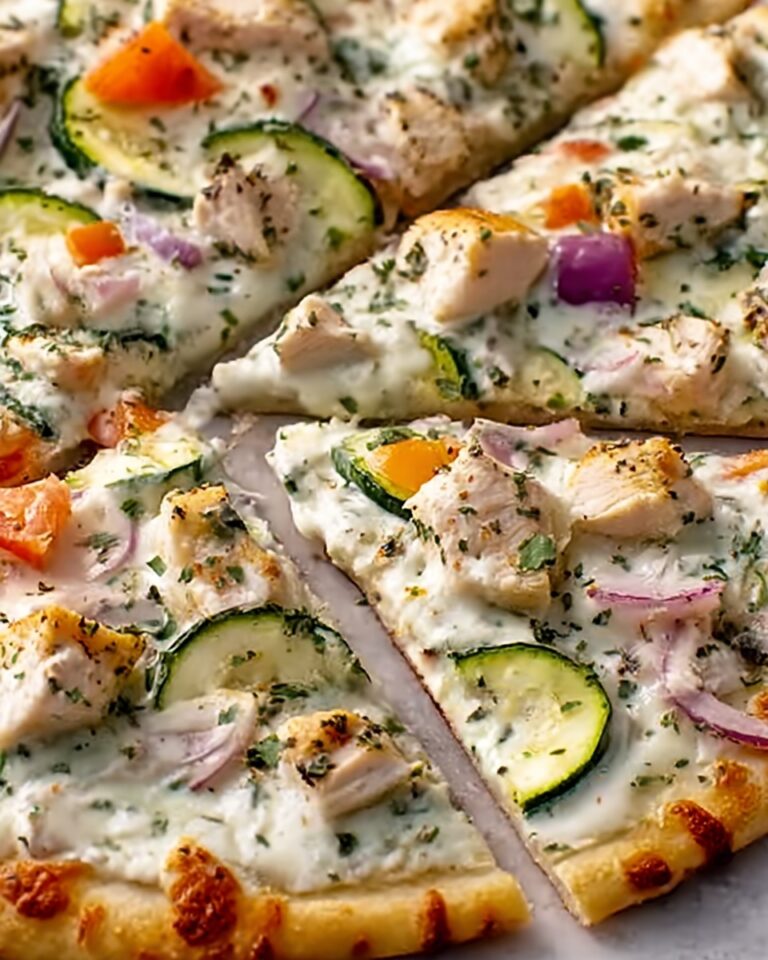 Tzatziki Chicken & Veggie Naan Pizza Recipe