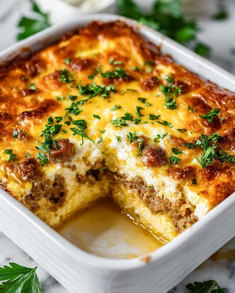 Sausage Breakfast Strata with Maple Syrup and Cheddar Recipe