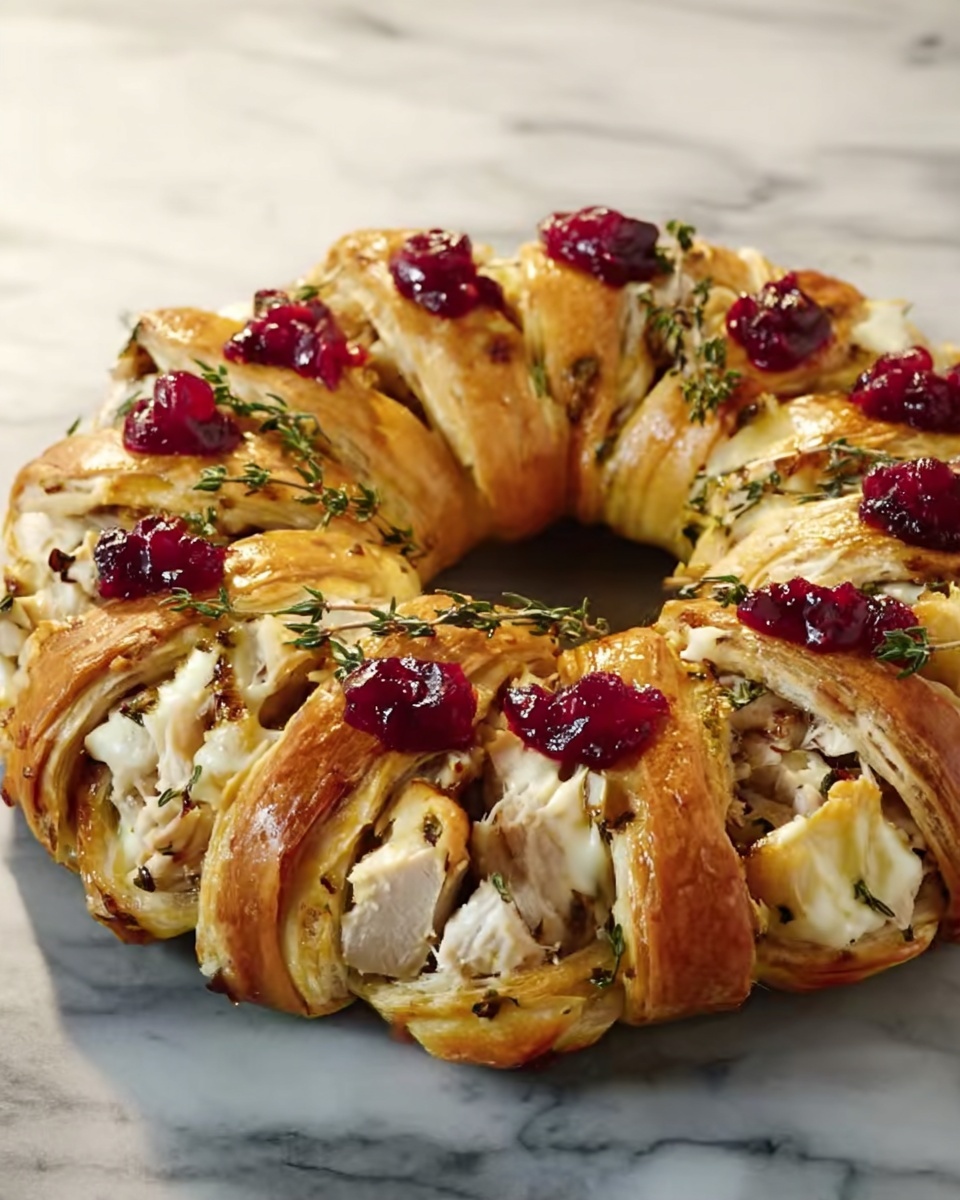 Savory Turkey and Cranberry Crescent Ring Recipe - Recipe Image