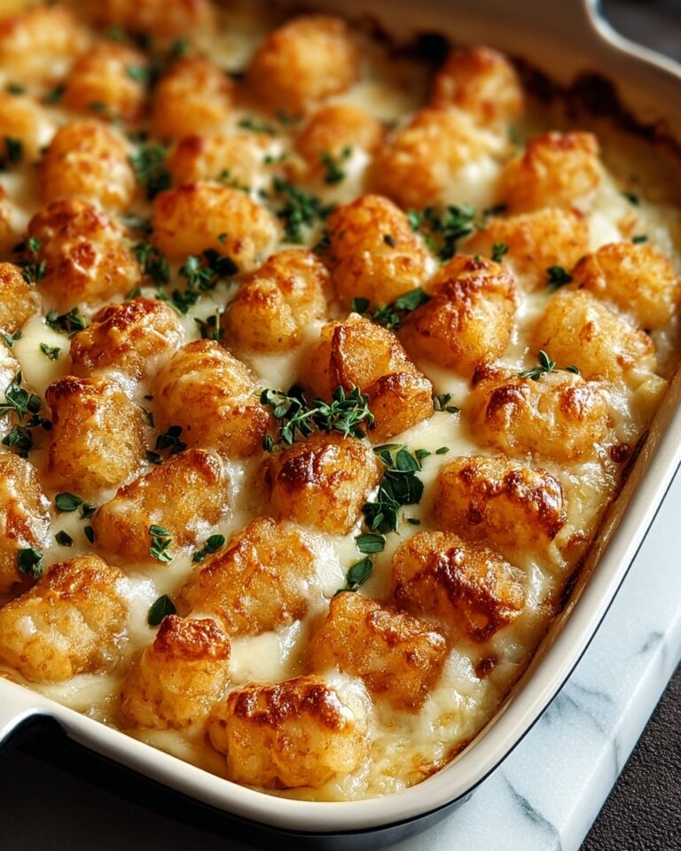 Chicken Alfredo Tater Tot Casserole Recipe
