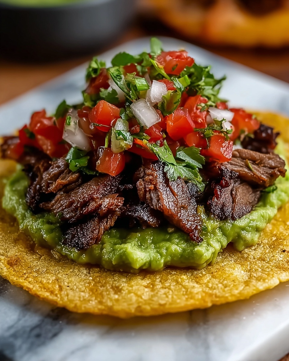 Mexican Tostadas de Beef Carne Asada Recipe - Recipe Image