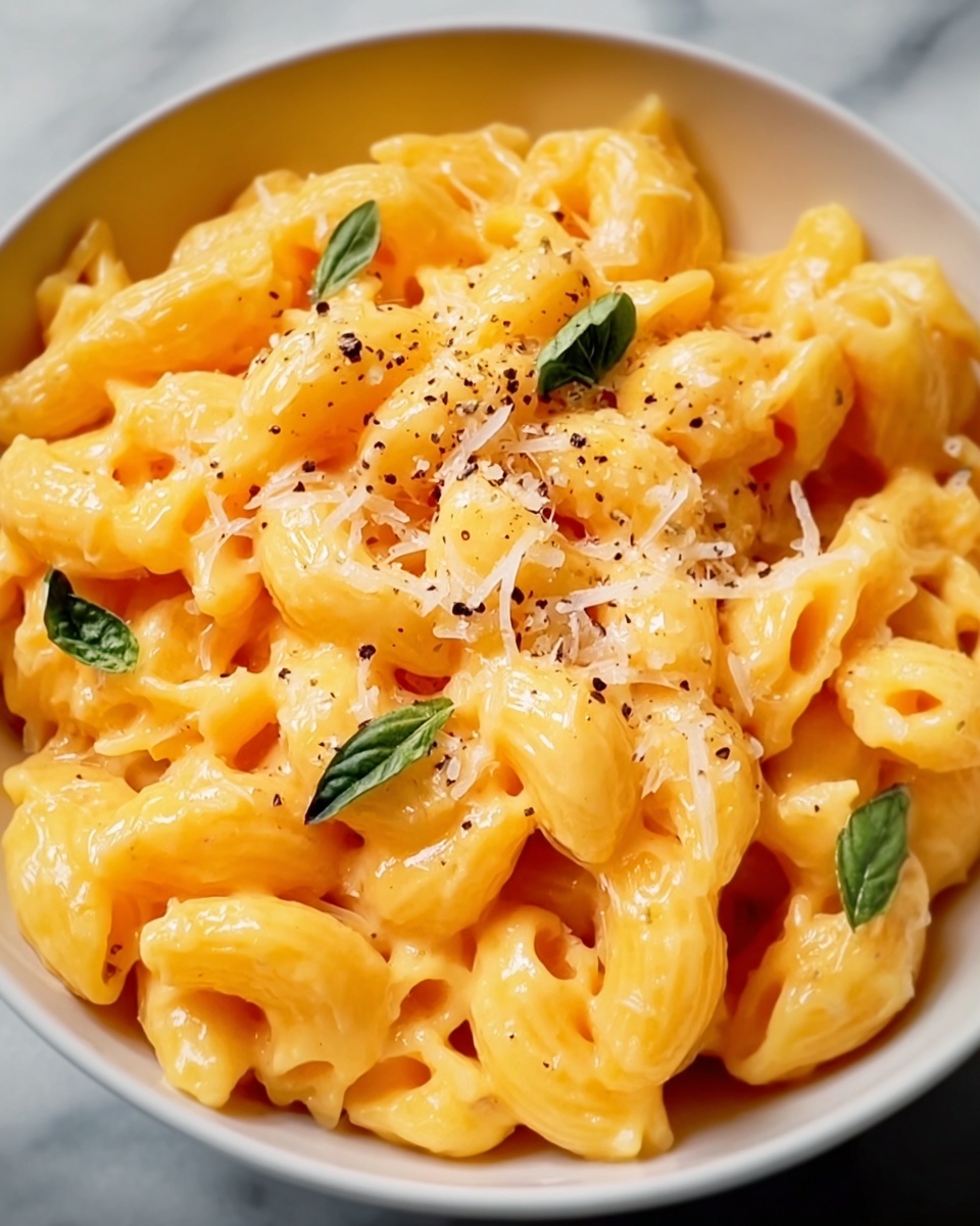 Roasted Red Pepper Cavatappi Pasta with Herbed Goat Cheese and Spinach Recipe - Recipe Image
