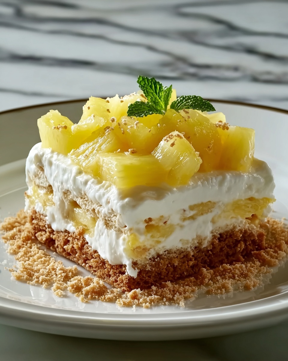 No-Bake Pineapple Cream Dessert Recipe - Recipe Image