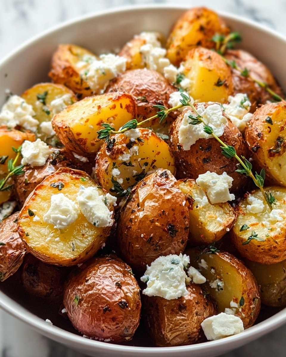 Roasted Potatoes with Baked Feta and Garlic Recipe - Recipe Image
