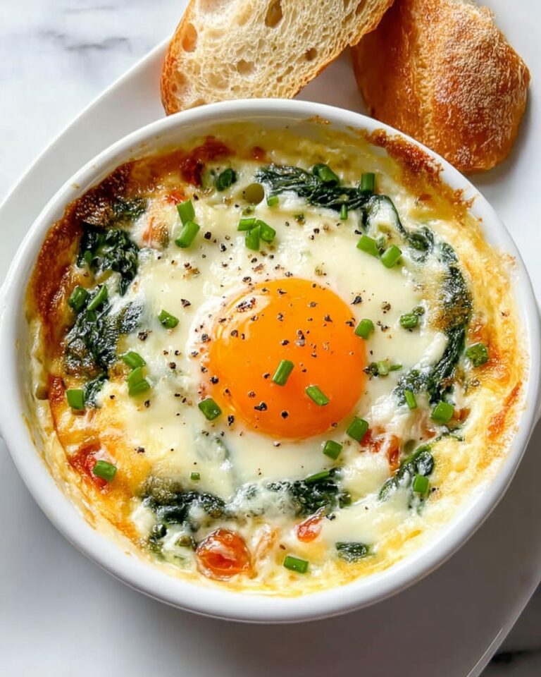 Baked Feta Eggs with Cherry Tomatoes and Spinach Recipe