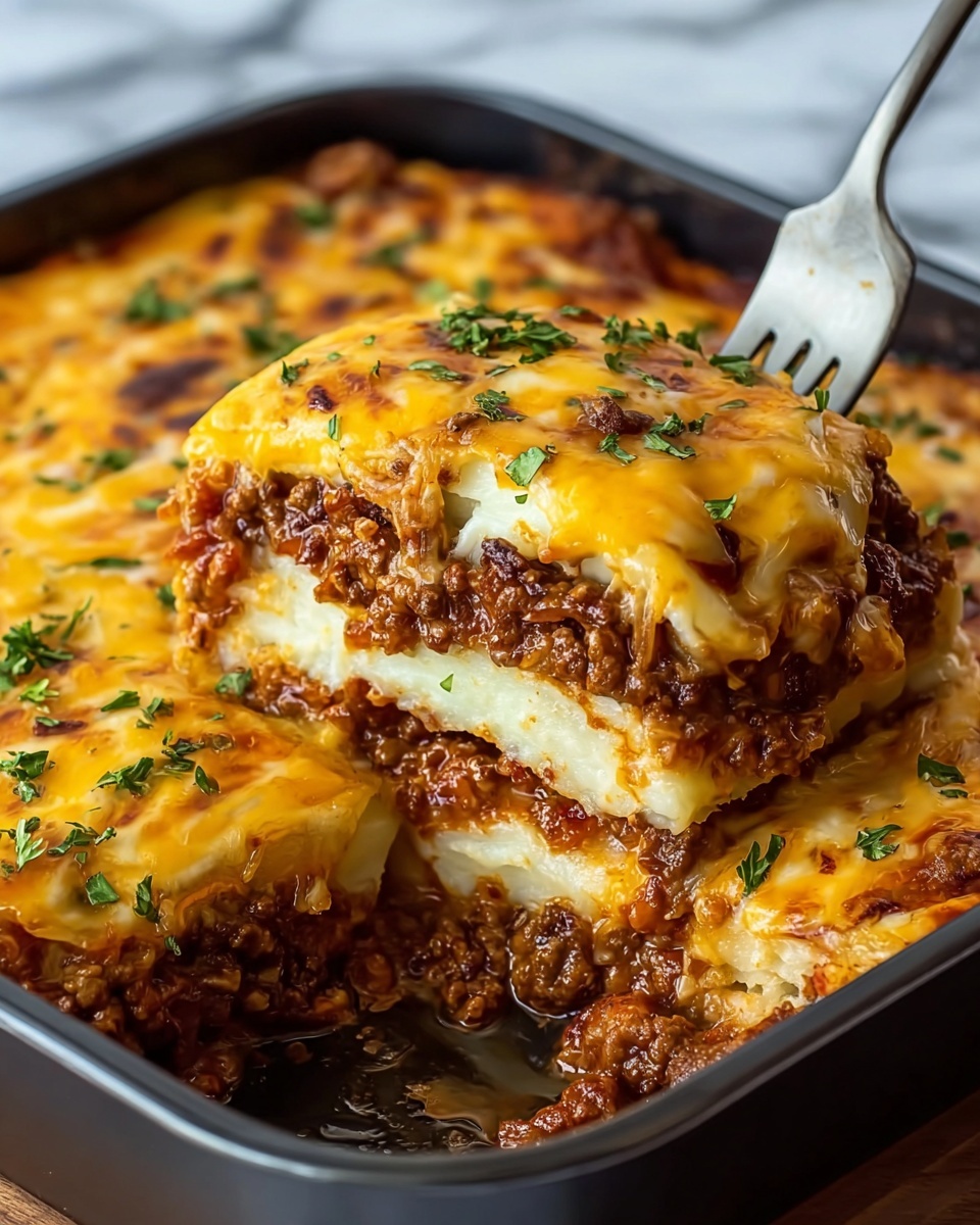 Cheesy Loaded Meatloaf Casserole Recipe - Recipe Image