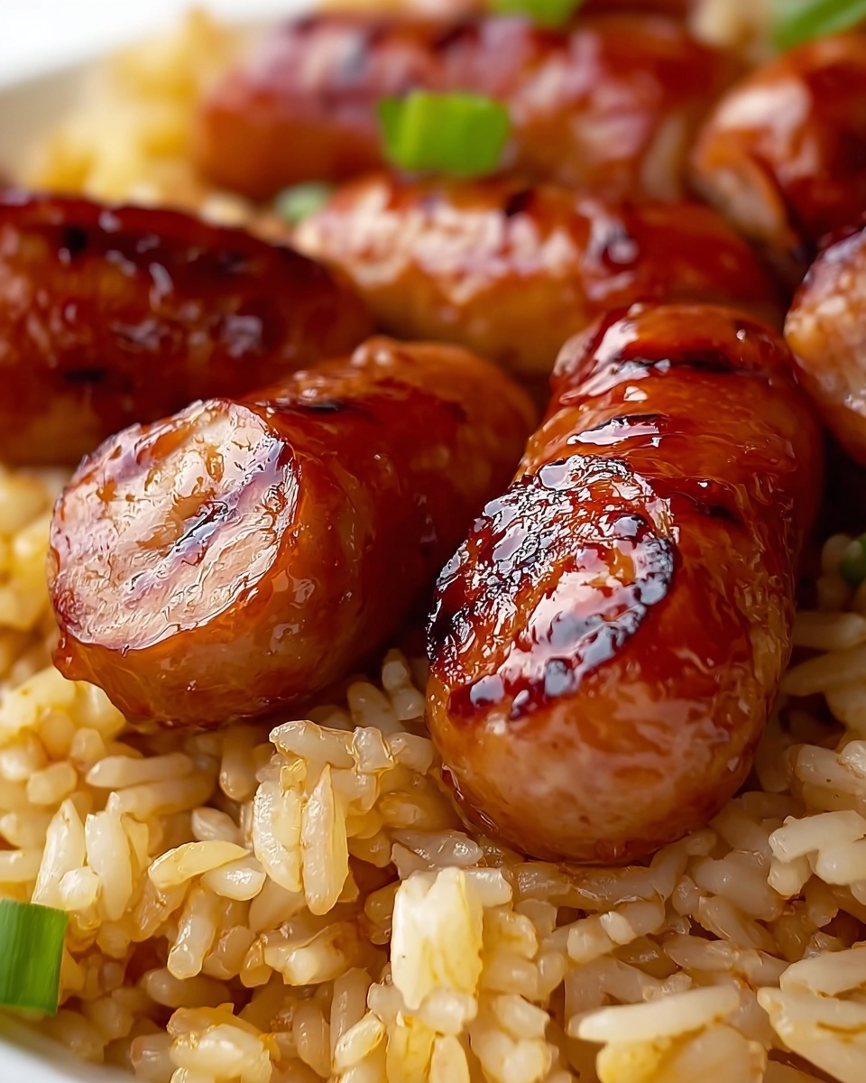 One-Pan Sweet & Tangy BBQ Sausage Rice Recipe - Recipe Image
