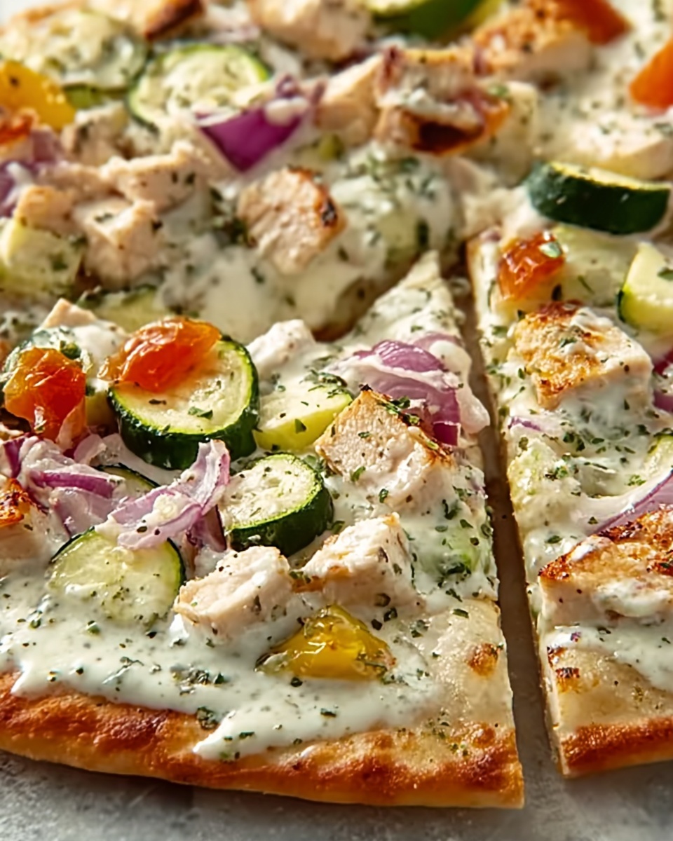 Tzatziki Chicken & Veggie Naan Pizza Recipe - Recipe Image