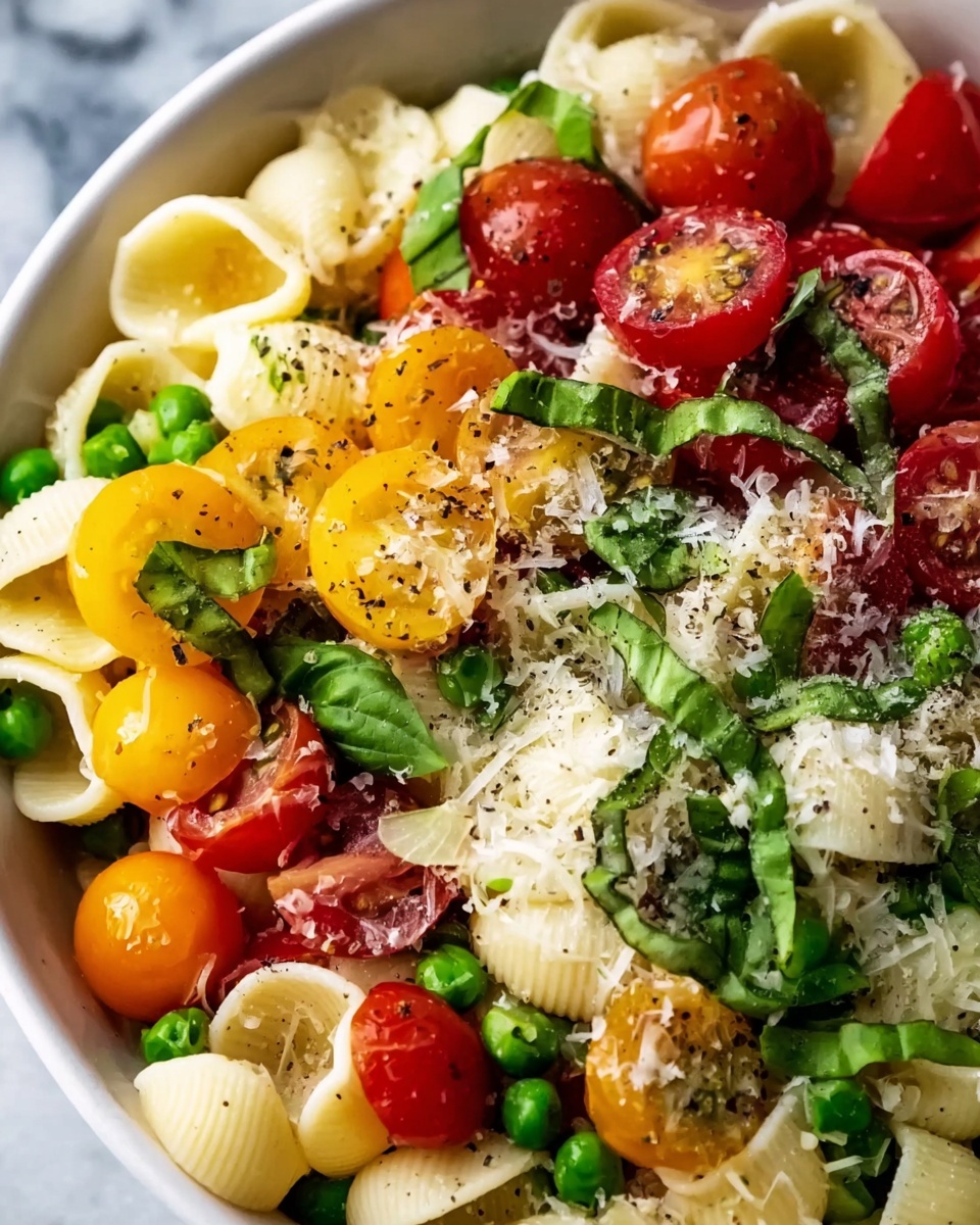 Summer Pasta Salad with Cherry Tomatoes, Feta, and Fresh Basil Recipe - Recipe Image