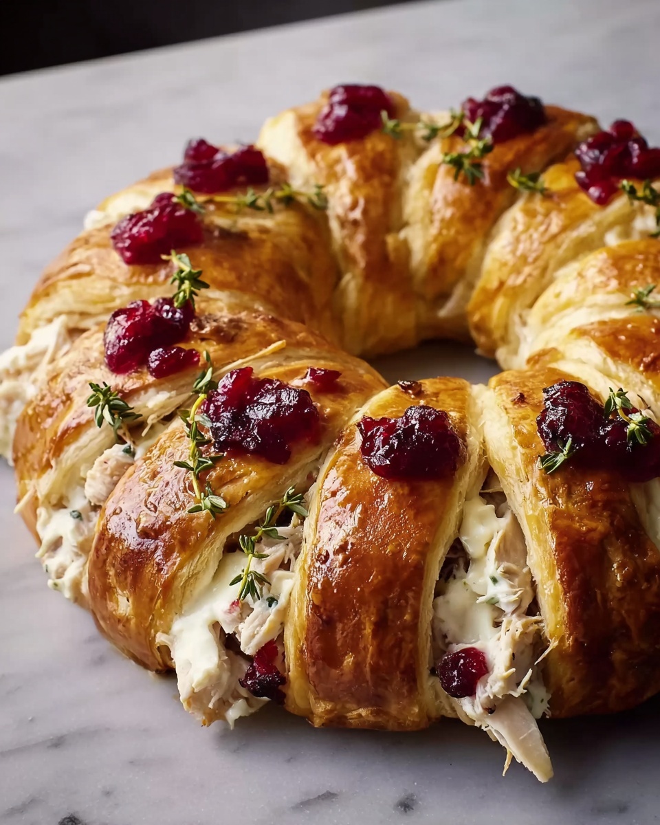 Savory Turkey and Cranberry Crescent Ring Recipe - Recipe Image