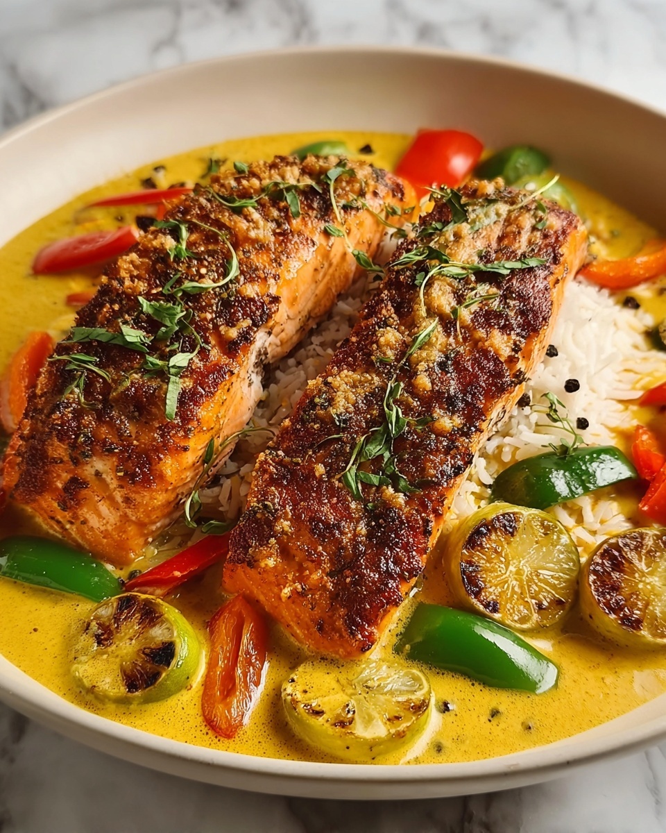 Caribbean Coconut Curry Salmon Recipe - Recipe Image
