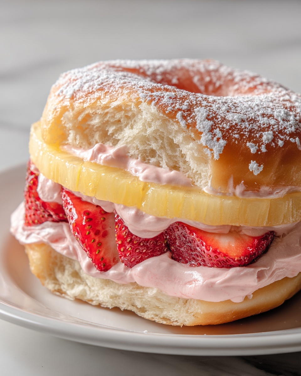 Strawberry and Cream Cheese Pineapple Bun Recipe - Recipe Image
