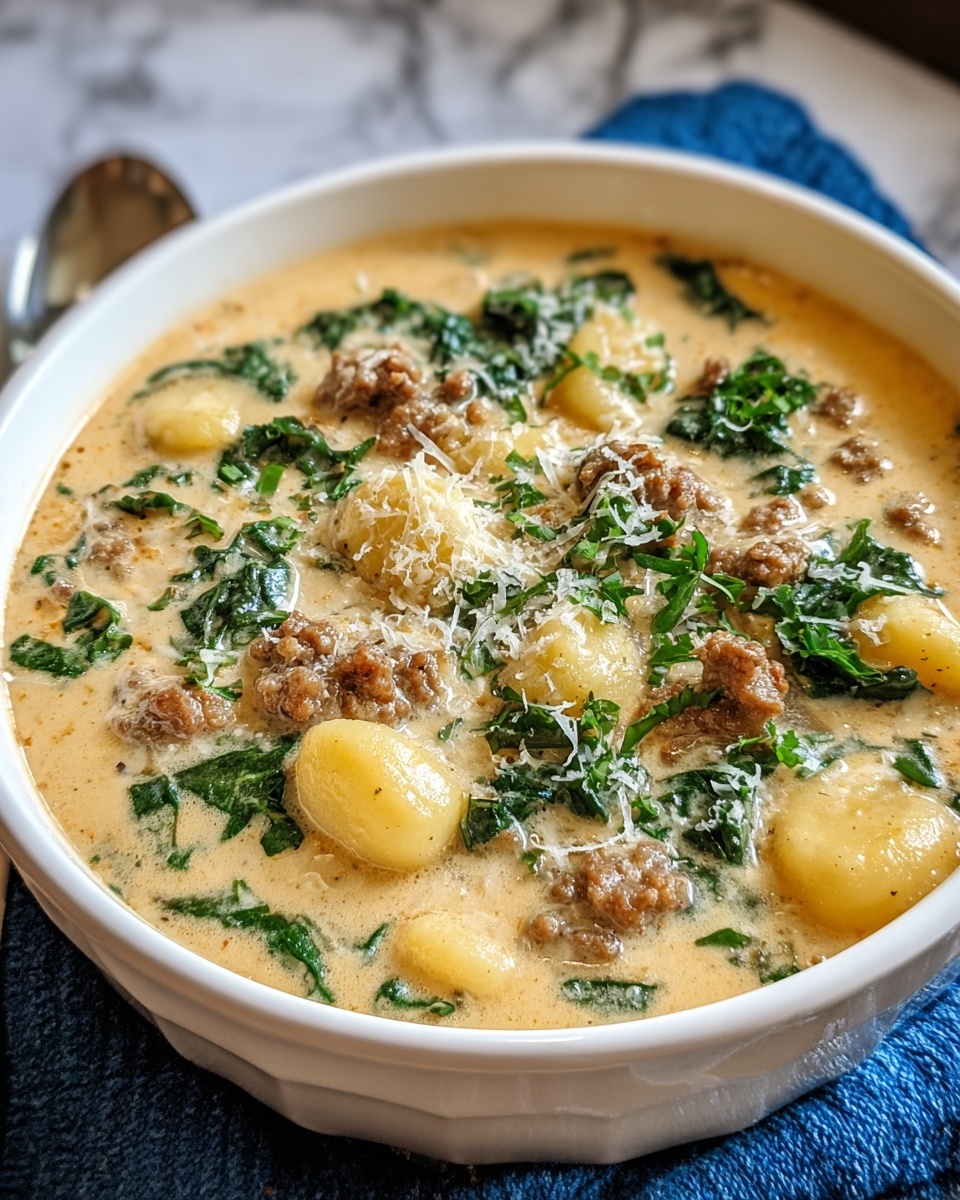 Creamy Parmesan Italian Sausage Ditalini Soup Recipe - Recipe Image