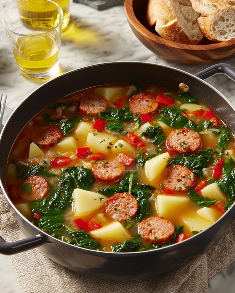 Sausage, Potato and Spinach Soup Recipe - Recipe Image