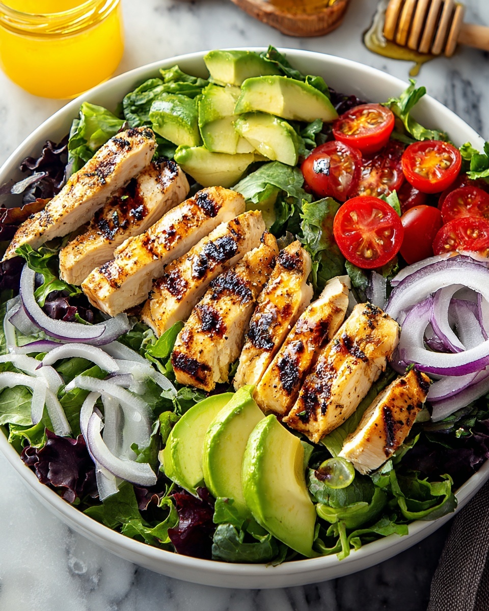 Grilled Chicken Salad with Honey Mustard Dressing Recipe - Recipe Image