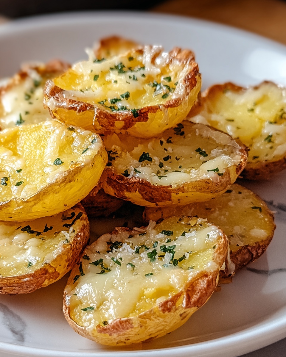 Parmesan Smashed Potatoes with Garlic Dip Recipe - Recipe Image
