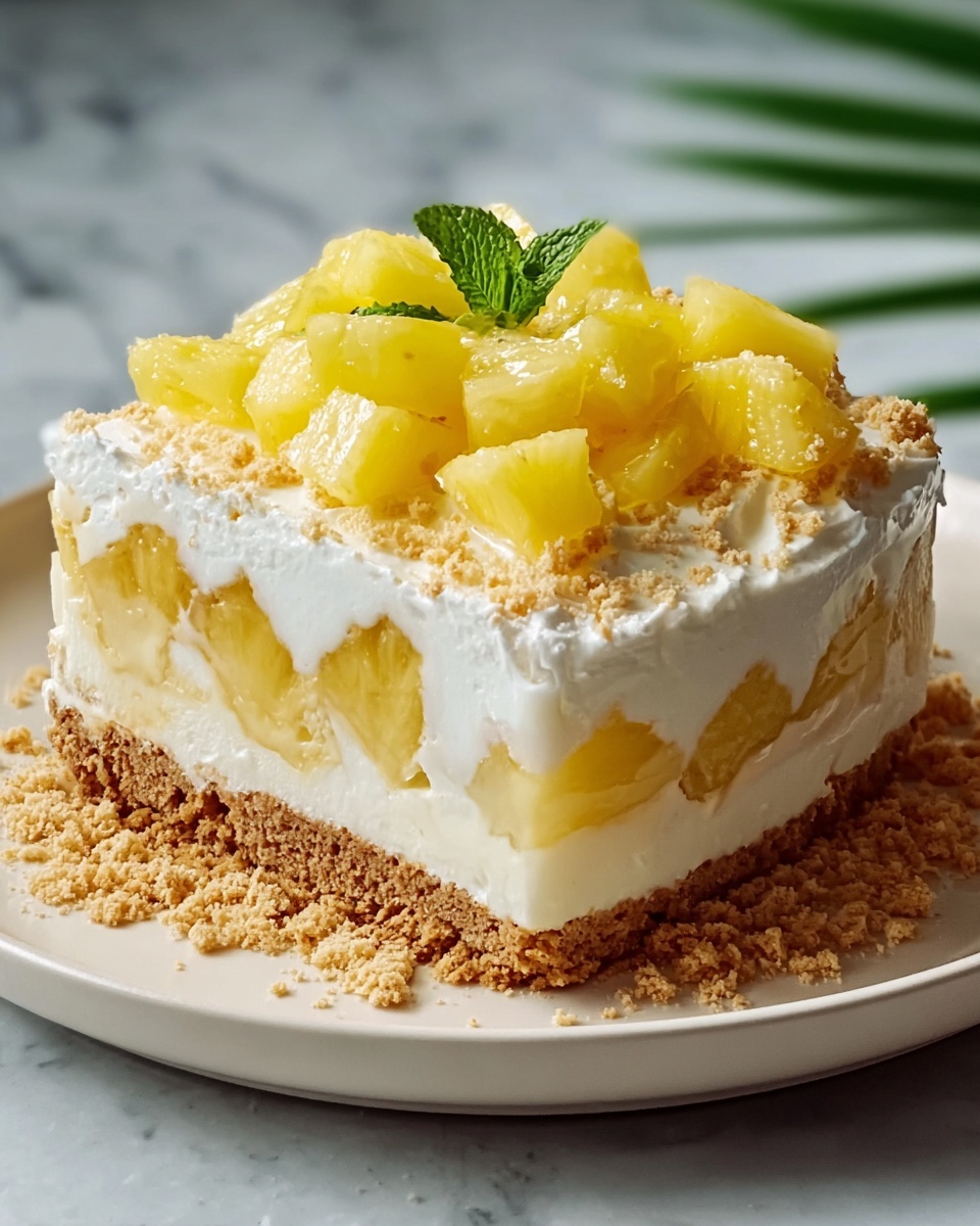 No-Bake Pineapple Cream Dessert Recipe - Recipe Image