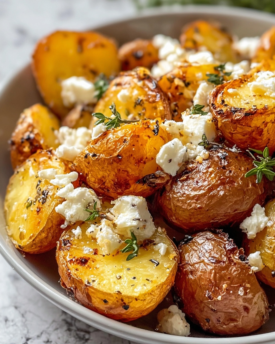 Roasted Potatoes with Baked Feta and Garlic Recipe - Recipe Image