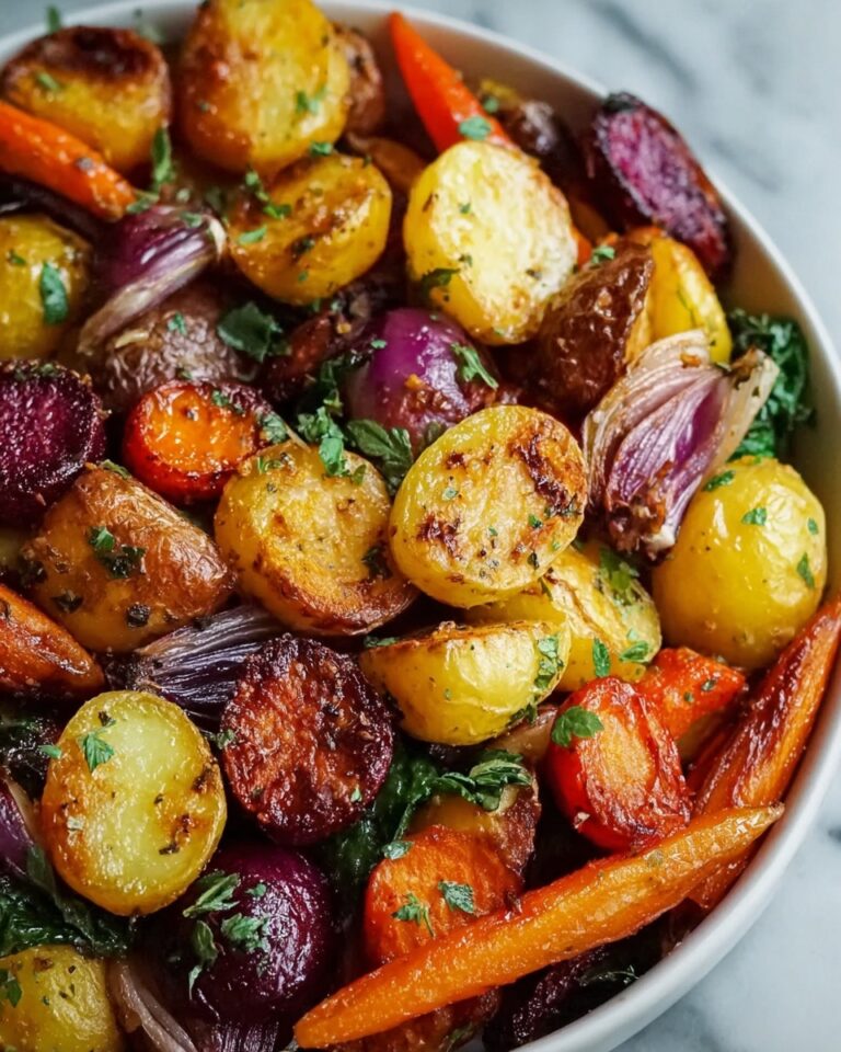 Roasted Winter Vegetable Salad with Maple Dijon Dressing Recipe
