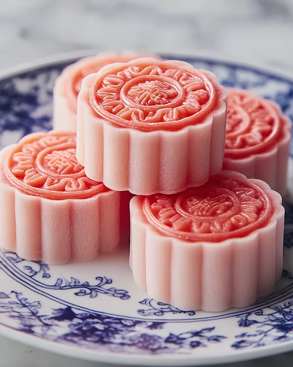 Strawberry Snow Skin Mooncakes Recipe - Recipe Image