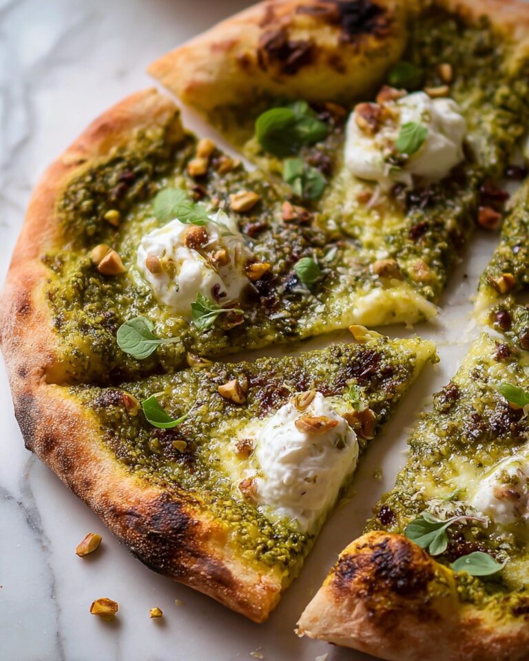 Pistachio Pesto Pizza with Asparagus, Peas, and Microgreens Recipe