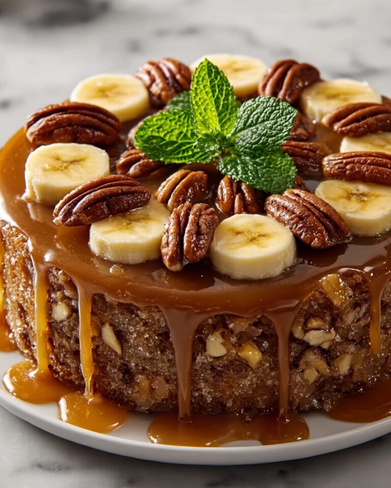 Banana Pecan Caramel Cake Recipe
