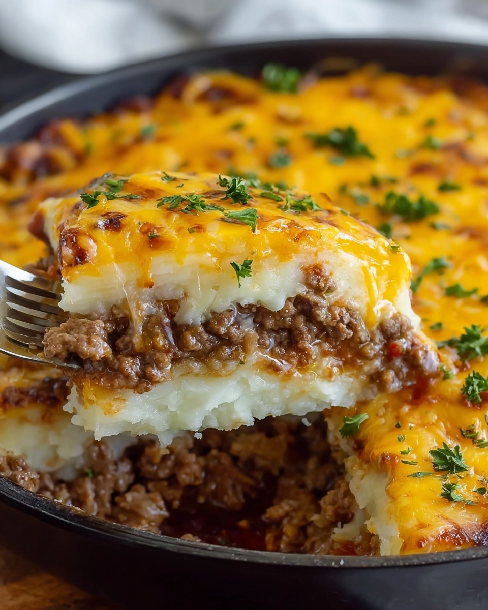 Cheesy Loaded Meatloaf Casserole Recipe - Recipe Image