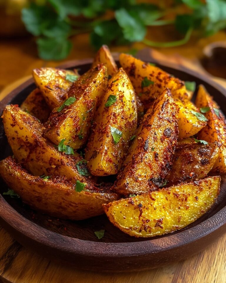 Crispy Roasted Potato Wedges with Spices and Dipping Sauces Recipe