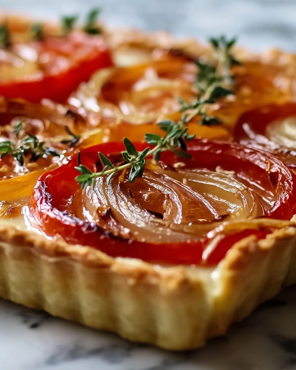 Beefsteak Tomato Tart with Caramelized Onions & Thyme Recipe - Recipe Image